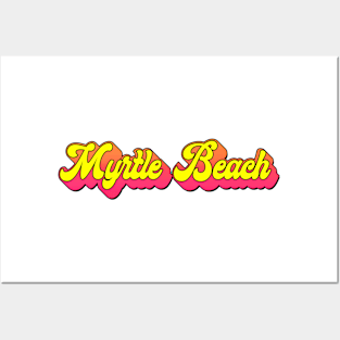 Myrtle Beach South Carolina Laptop Bumper Typography 80's Posters and Art